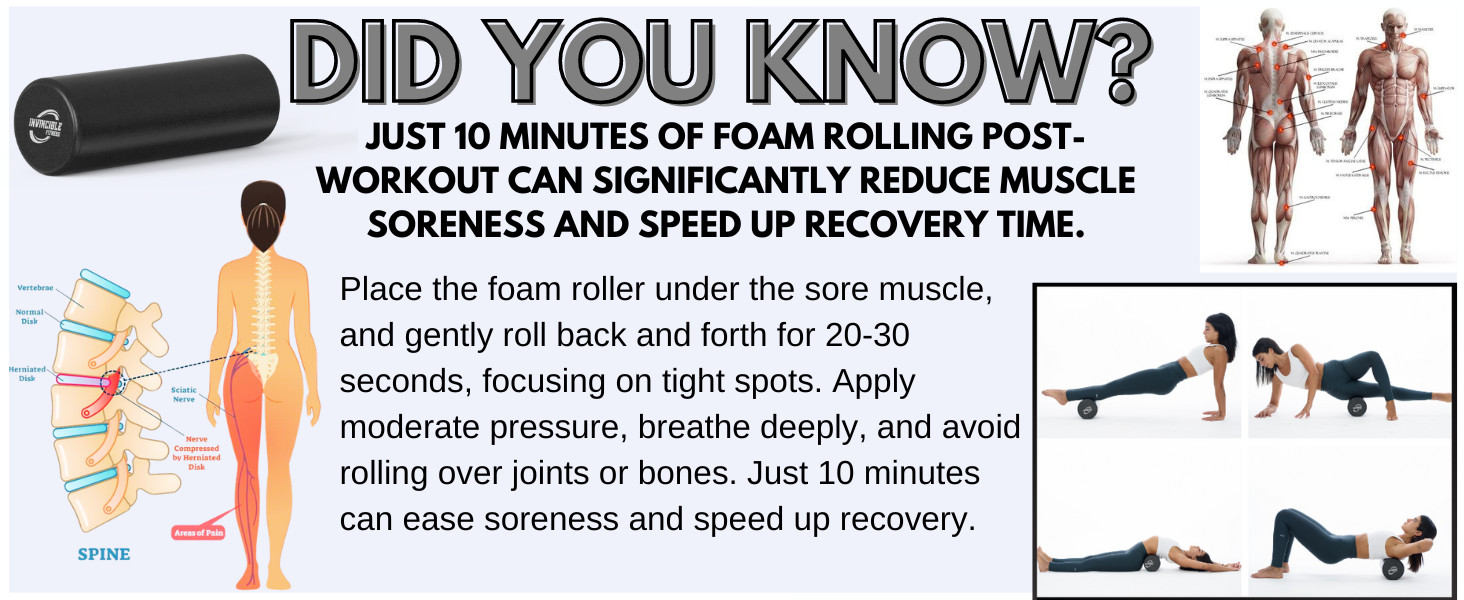 Invincible Fitn 17'' EPP Fo Roller for Deep Tissue Massa – Enhance