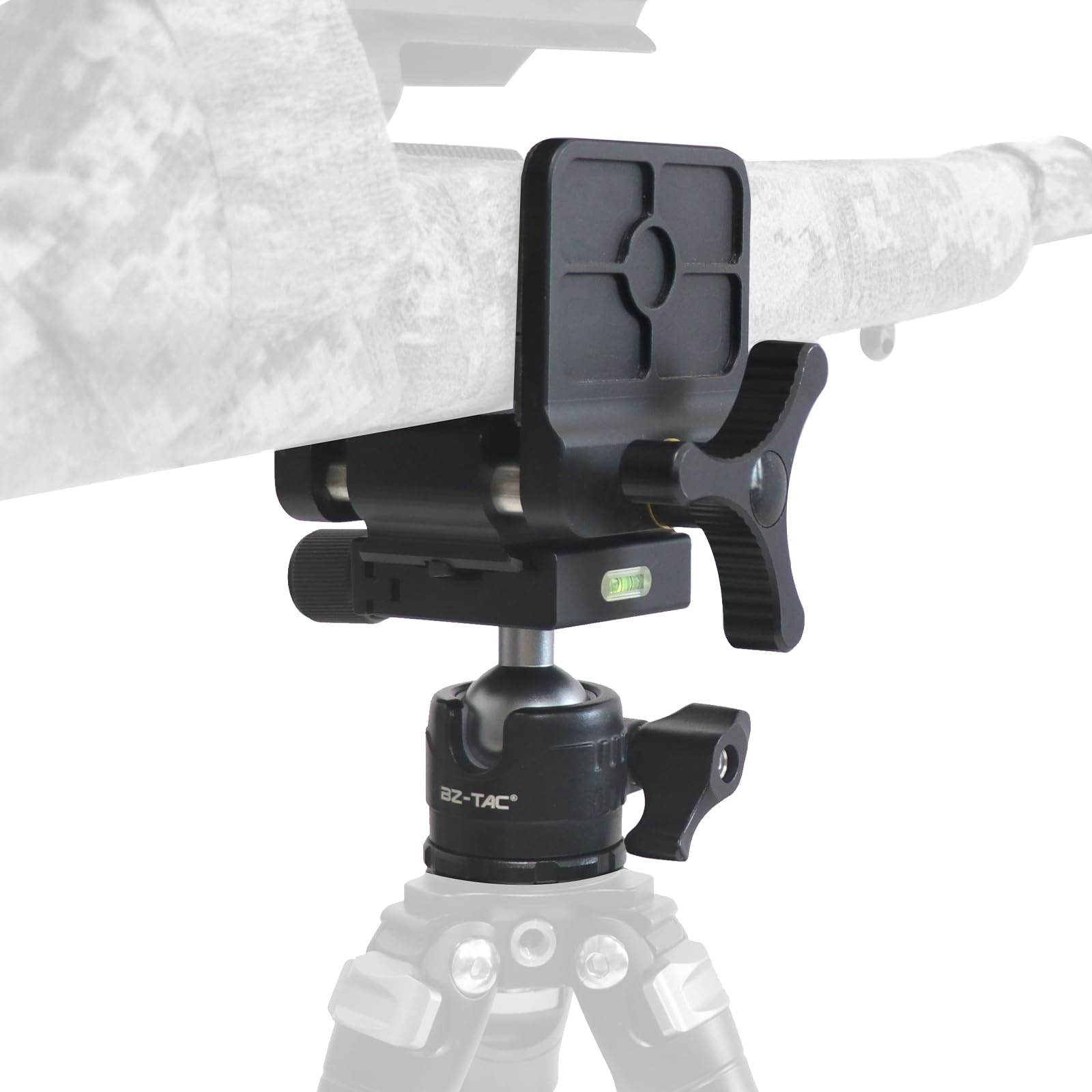 BZTAC Tactical Gun Rifle Clamp Shooting Tripod Rest with Ball Head Black