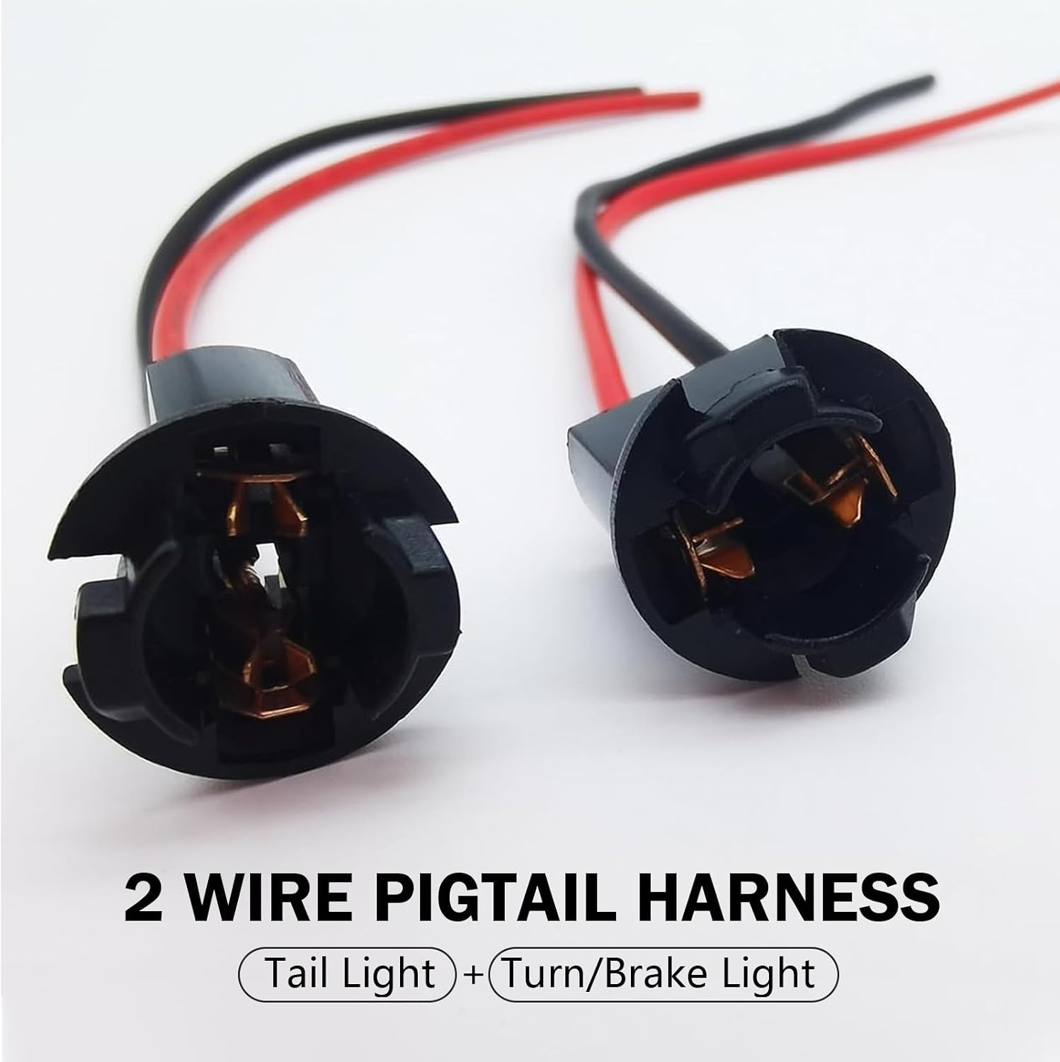 T10 Bulb Socket with Pure Copper Connection - 2 Pack Pigtail Adapter
