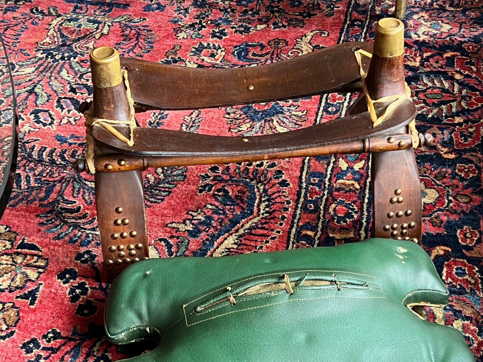 Vintage Egyptian Camel Saddle Stool Ottoman