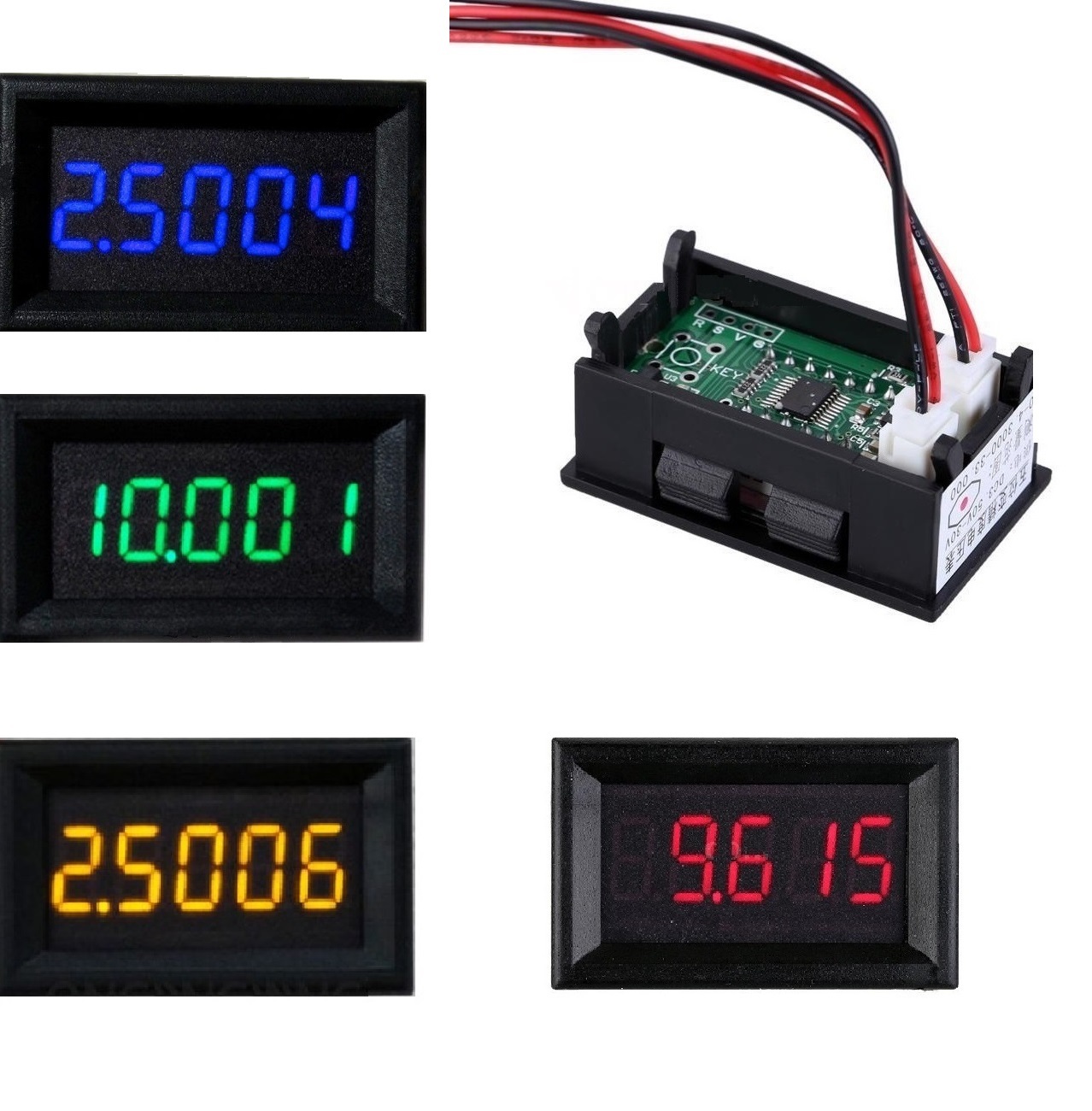 1PCS LED 5 Digit DC 0-4.3000-33.000V Digital Voltmeter Voltage Meter Car Panel