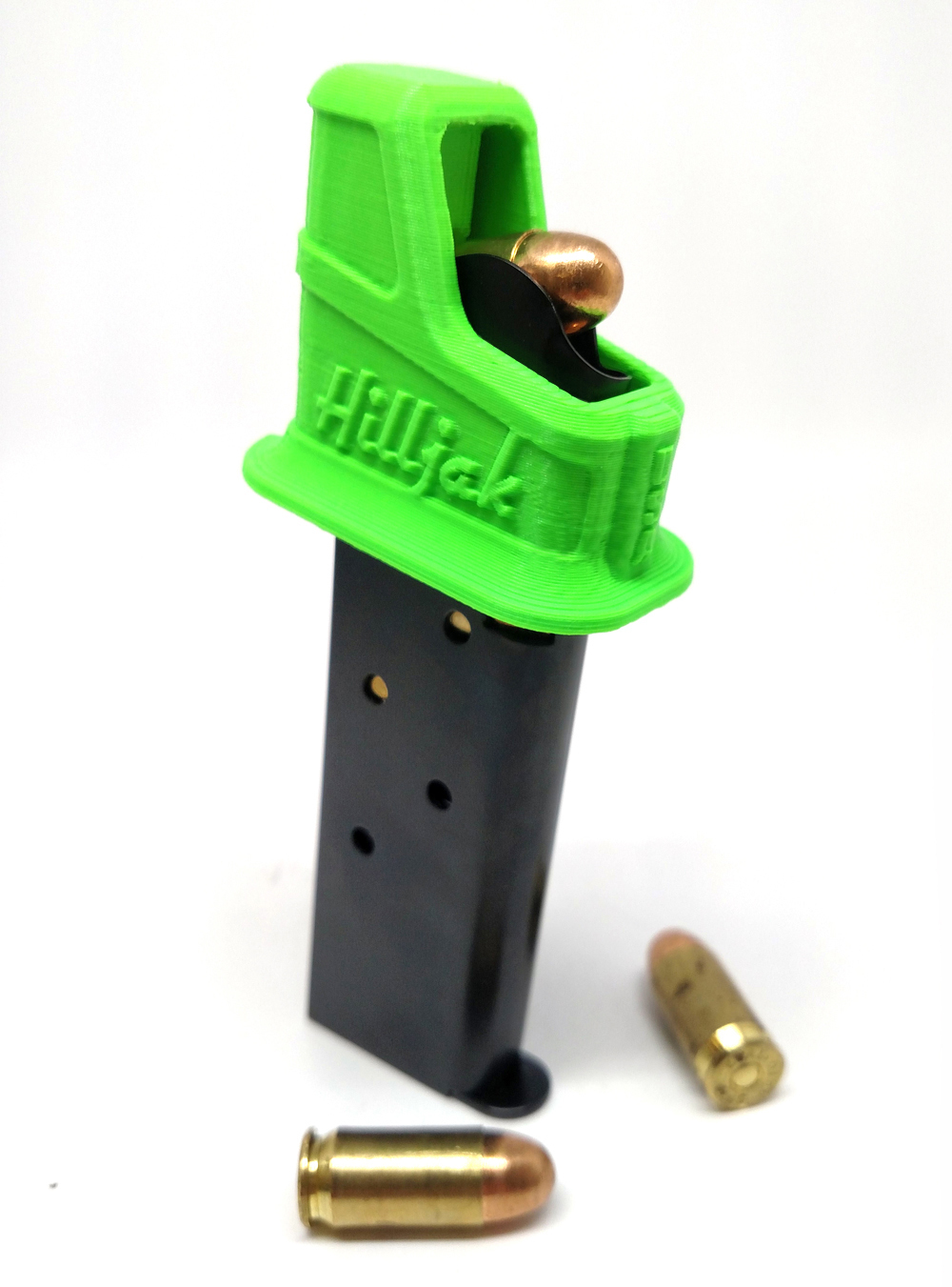 1911 Magazine Speed Loader fits .45 ACP and 9mm, Hilljak QL1911 - Neon Green