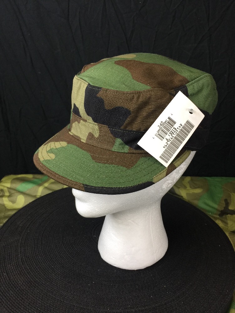 US MILITARY ARMY BDU CAP HAT WOODLAND CAMOUFLAGE NEW SIZE 7  8415013936294