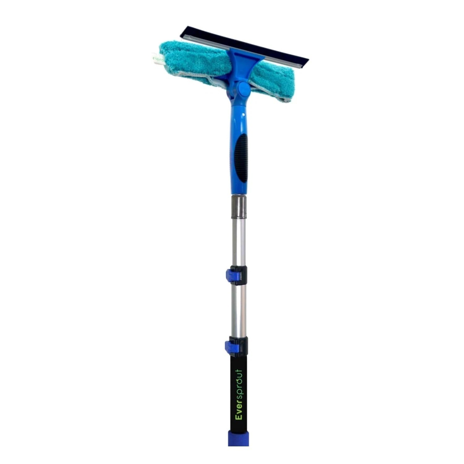 Eco-Friendly Window Cleaning: 10-Inch Swivel Squeegee & Washable Scrubber Combo