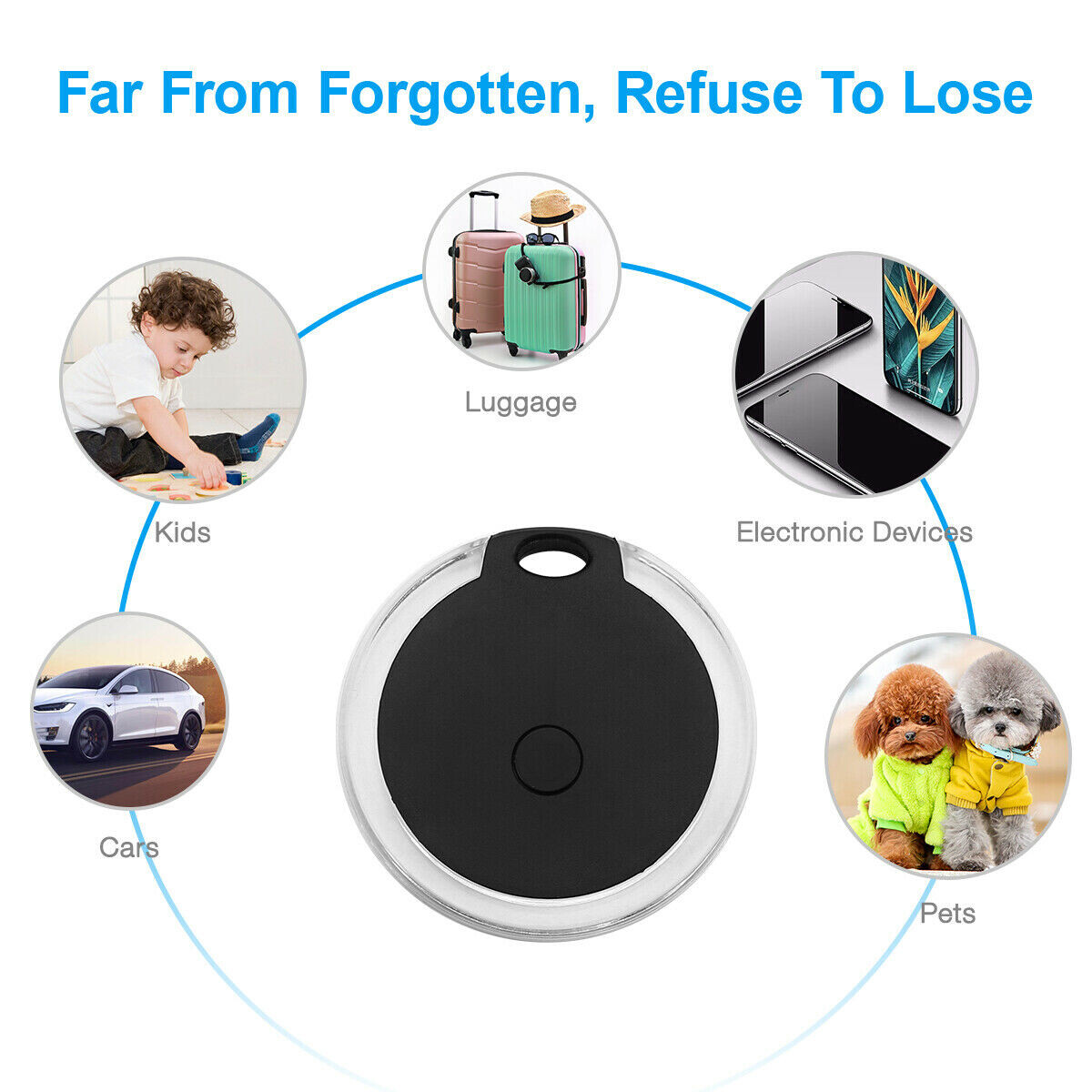 4PCS Mini Bluetooth GPS Locator Finder Tracker Pet Anti-Lost Device Waterproof