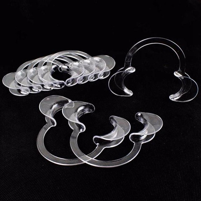 10Pcs Dental Intraoral Cheek Lip Retractor Mouth Opener C Type L/M/S Size Clear