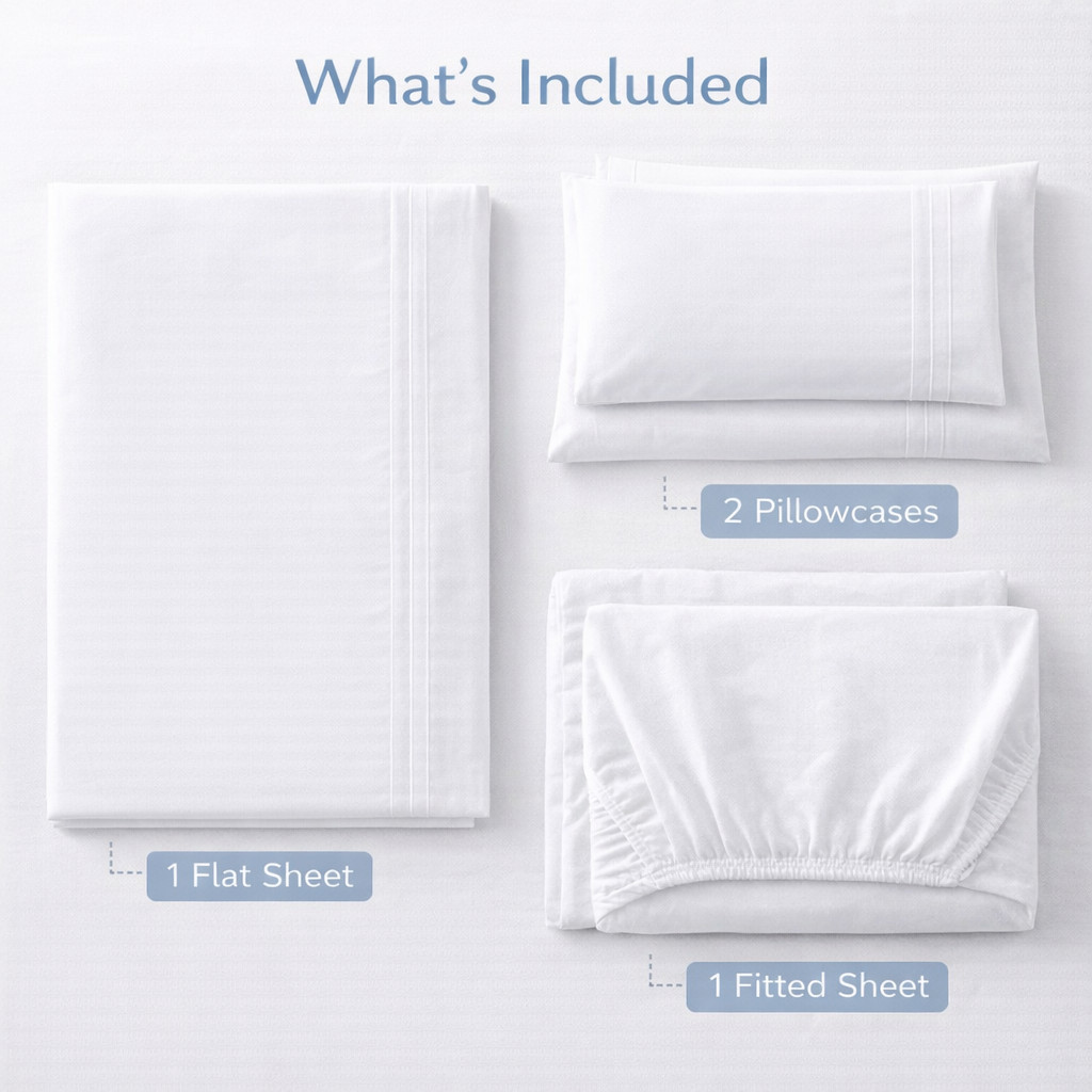 Full Sheet Set White 4 Piece Microfiber Sheets Deep Pocket Wrinkle Free Bedding