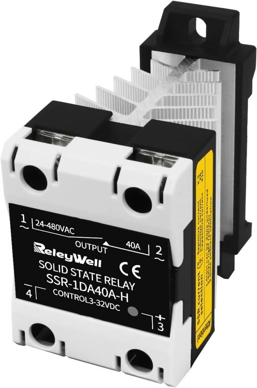 Solid State Relay 40A DIN Rail SSR Relay Radiator DC AC 24VAC 3 32 Style: 40DA