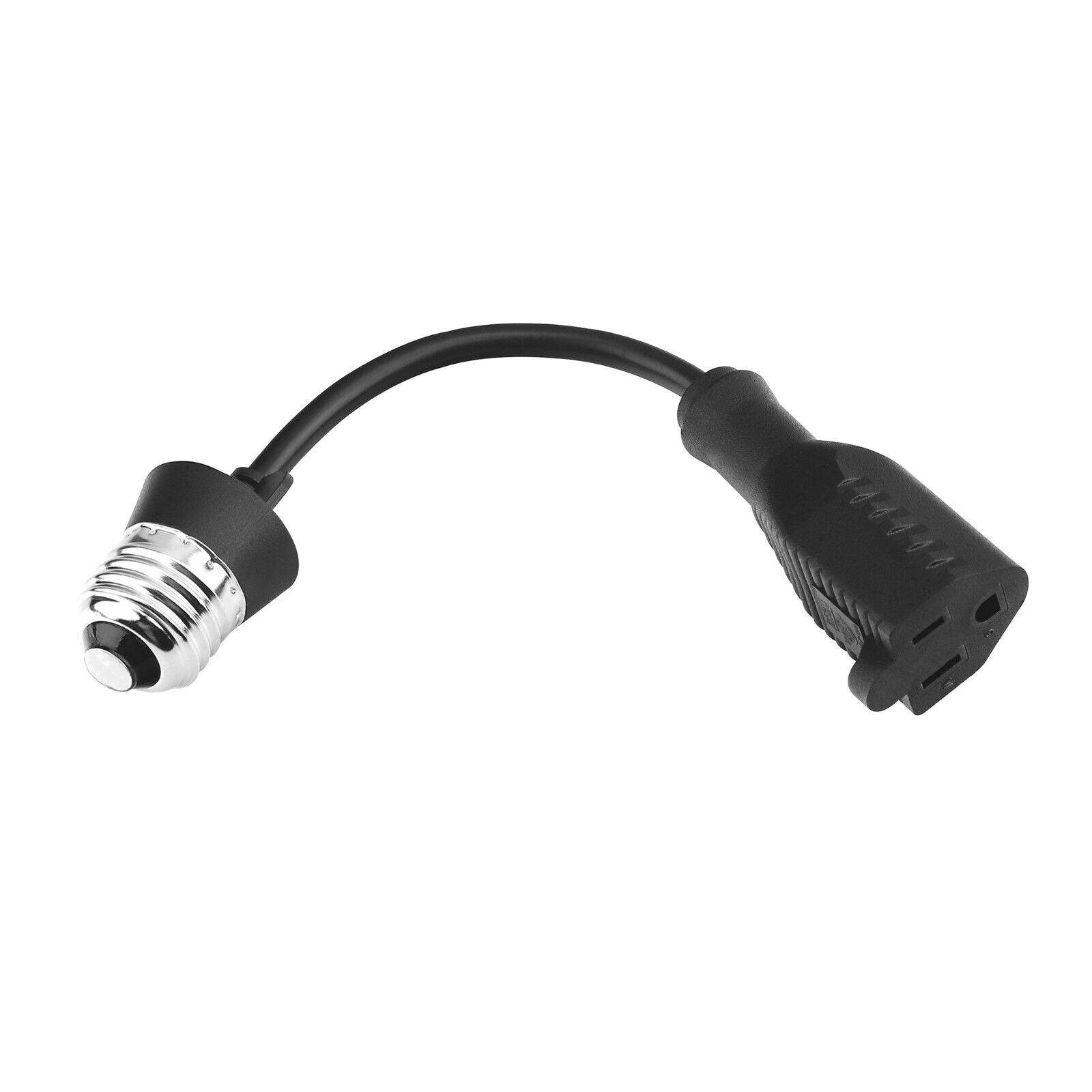 3 Outlet Light Socket Adapter, Convert E26/E27 Bulb Socket to 3 Prong Outlet