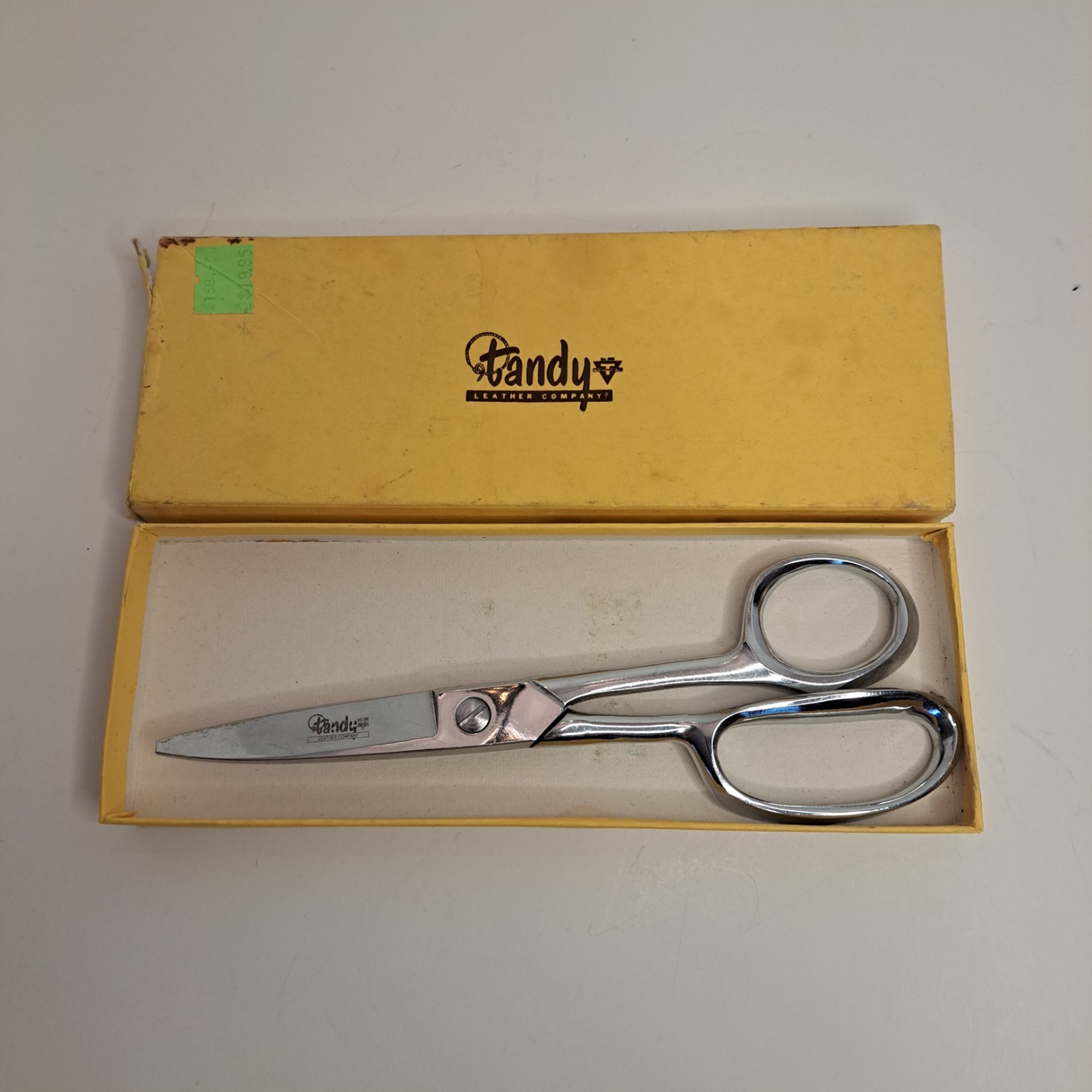 Tandy Leather Company Vintage Stainless Steel Leather Scissors in Original Box