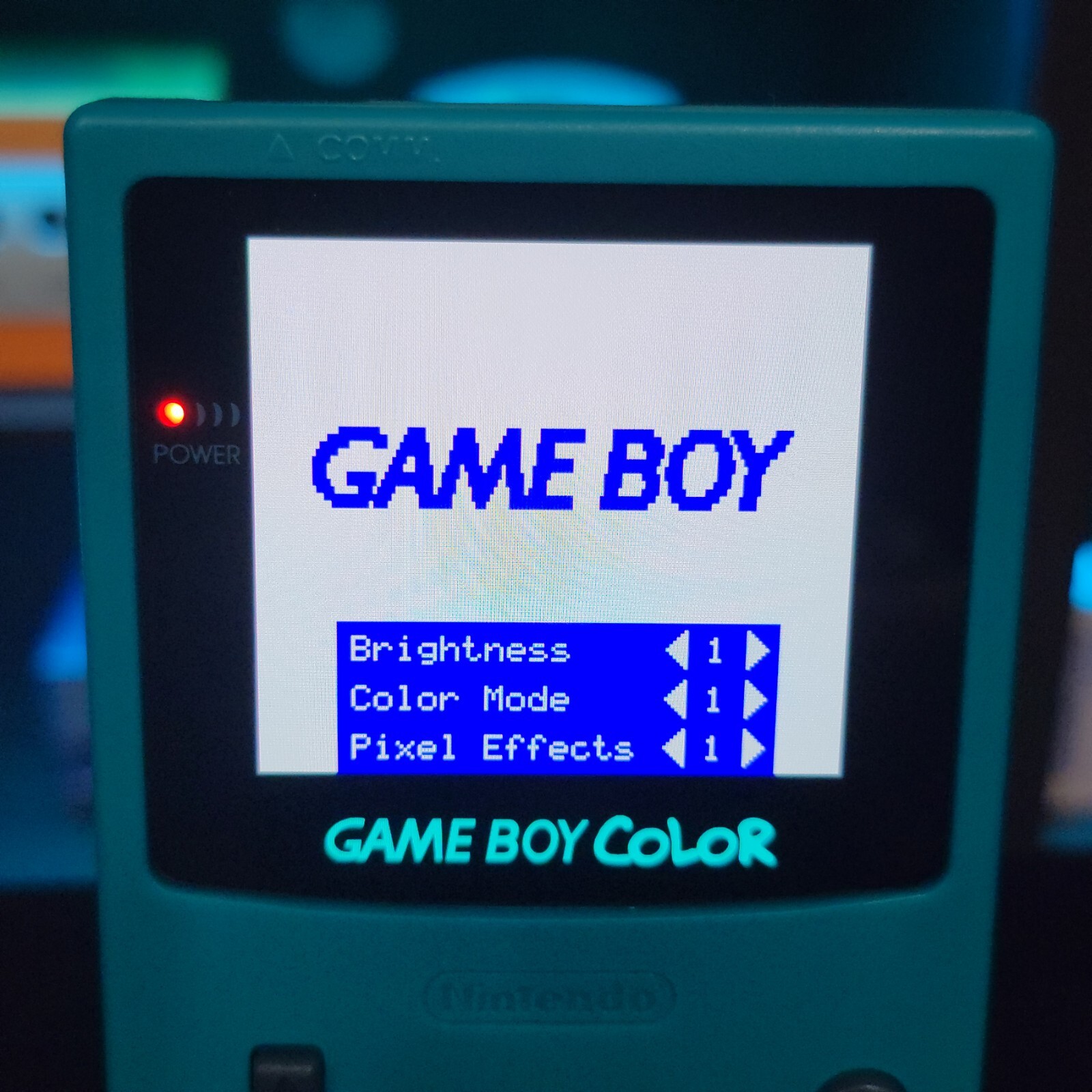 Teal Gameboy Color Console OLED Touch Screen GBC Game Boy