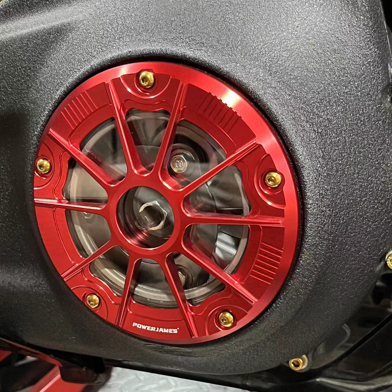 CNC-Cut Red Clutch Derby Cover for Harley 18-later FLSB 19-24 Softail FLDE FXBR
