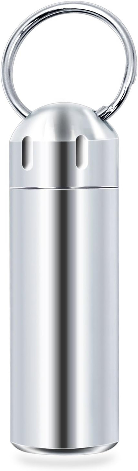 Pill Box Keychain Waterproof Single Chamber Stainless Steel Pill Organizer for O