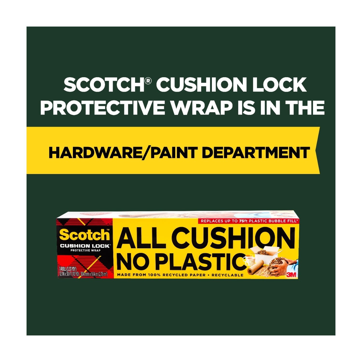 Scotch Lock Protective Wrap,30 ft. Roll,Equivalent to 75 ft. Bubble Wrap,1 Wrap
