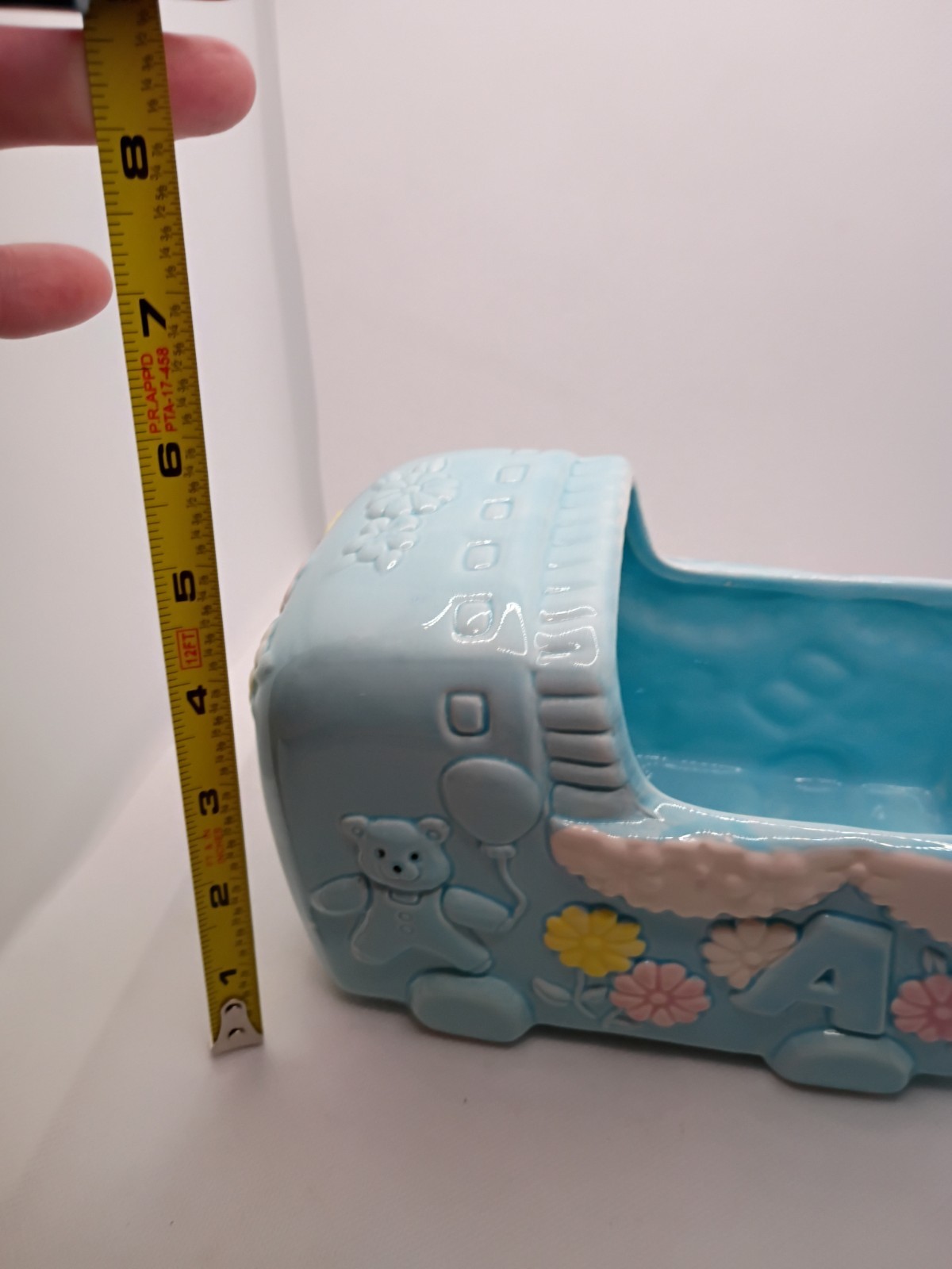 Blue Ceramic Baby Bassinet Planter