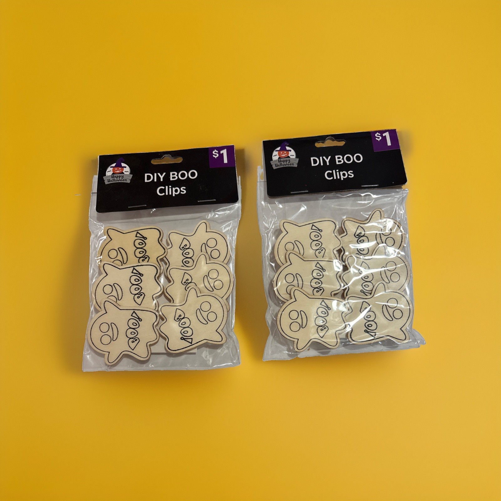 DIY Boo Clips. Two Packs. Each Contains Six.