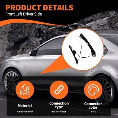 740-966 Front Driver Side Window Regulator Compatible with Jetta 2011-2018 Left
