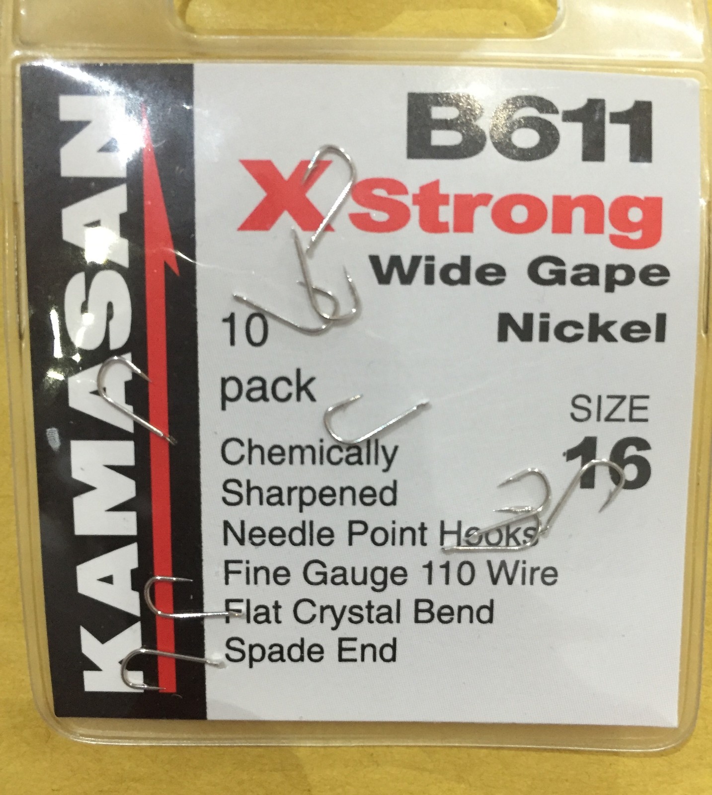 3 PACKETS OF KAMASAN B611 X STRONG WIDE GAPE BARBED SPADE END HOOKS. FREE P&P