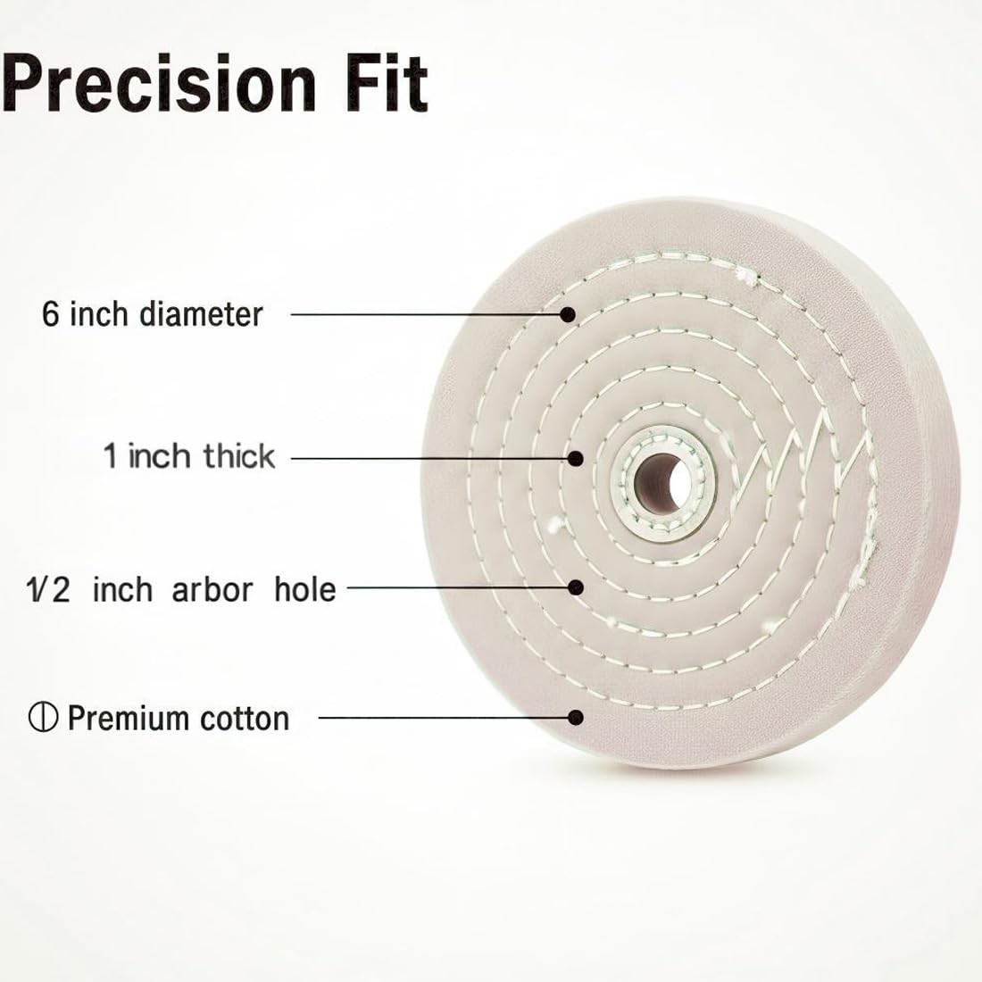 Ply Cotton Buffing Wheel - 1/2'' Arbor Premium Cloth Abrasive Cotton