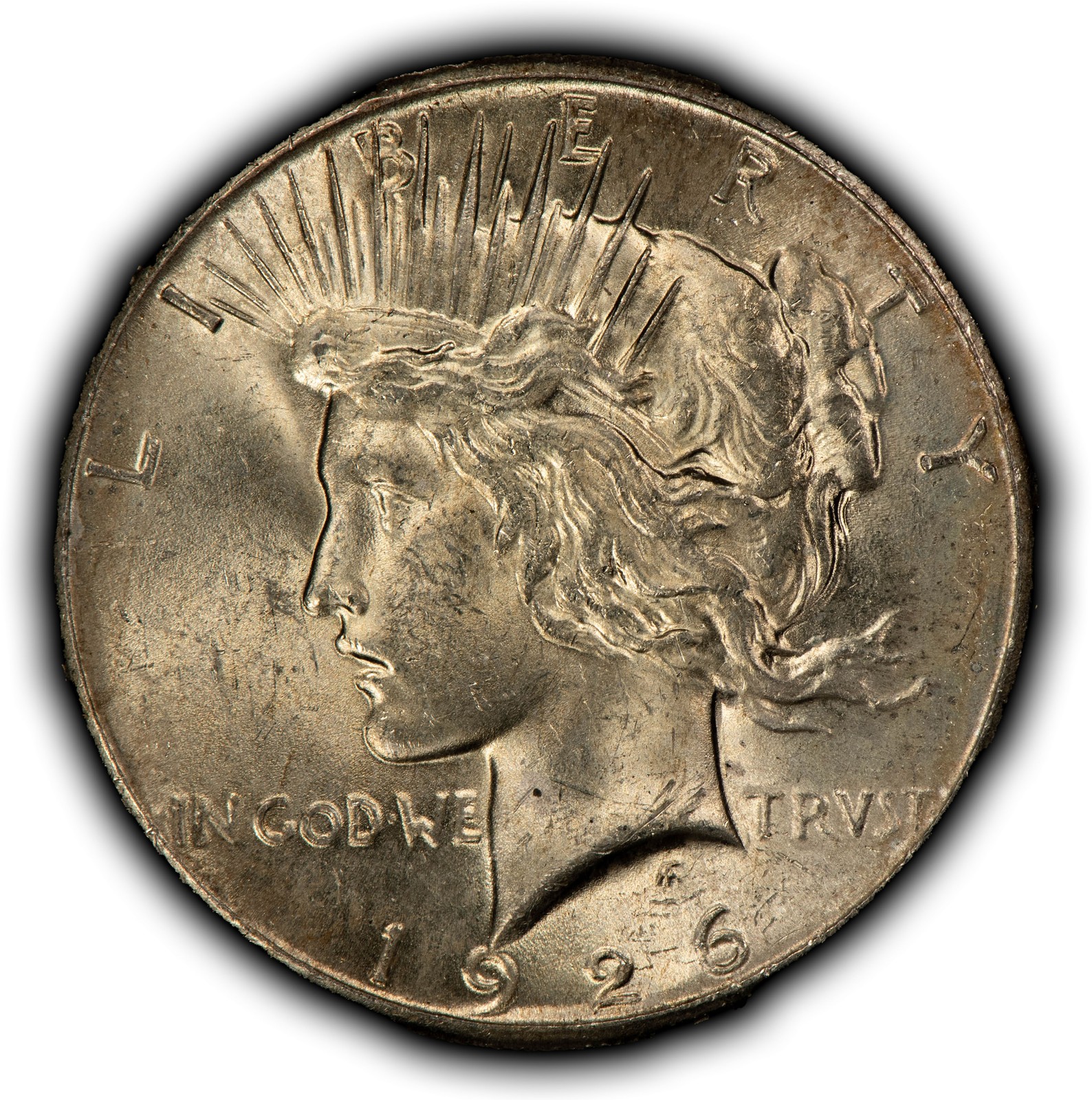 1926 $1 Silver Peace Dollar - Golden Toning - BU Semi Key Date - SKU-D7258