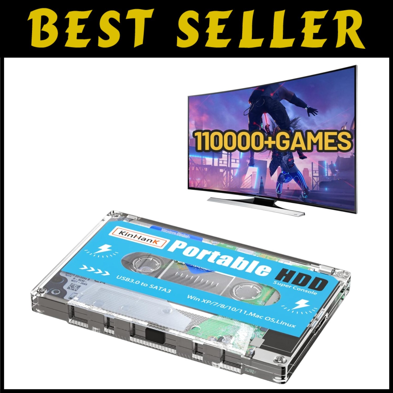 Pre-loaded 110,000+ Games on Portable Drive/-