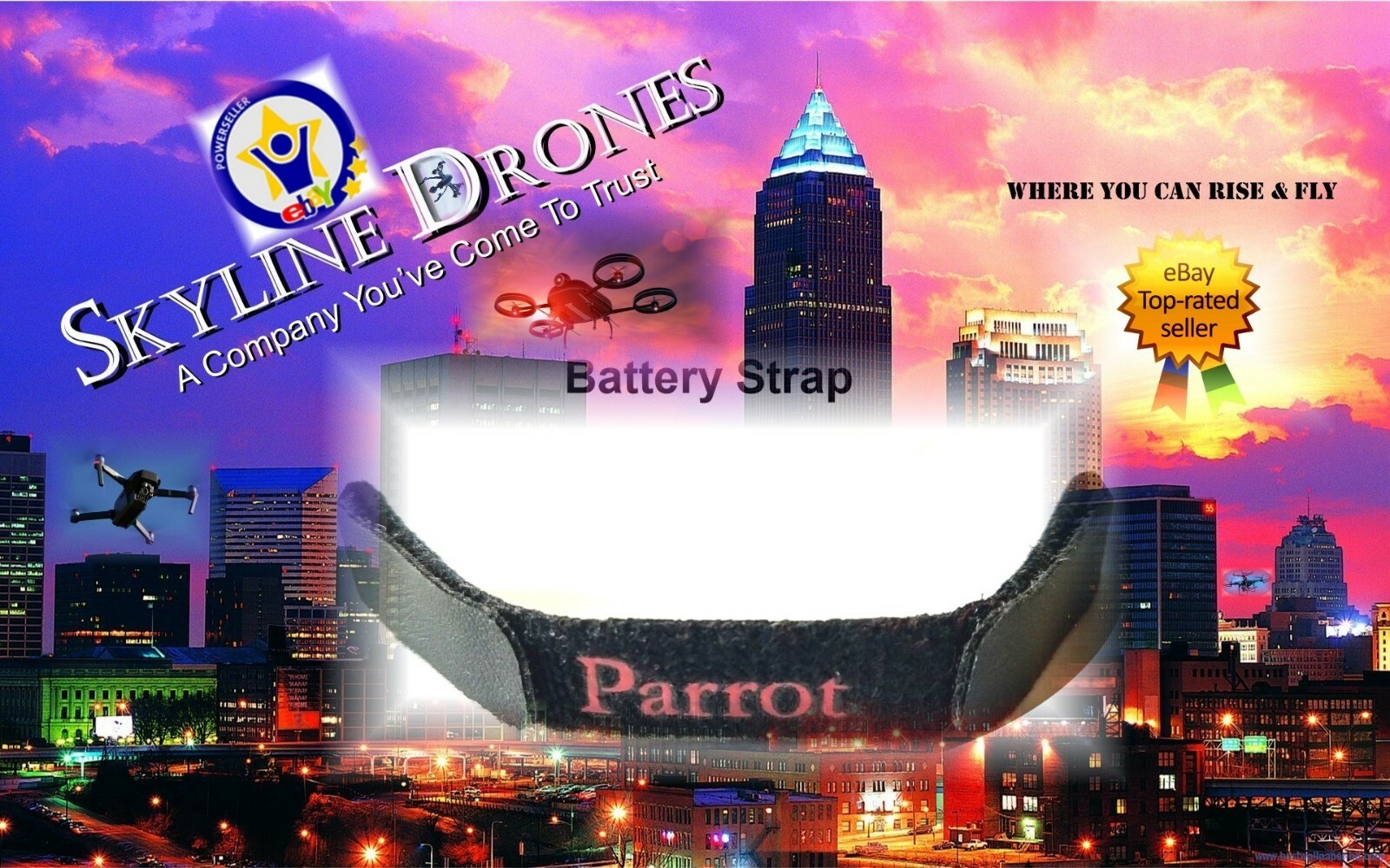 Parrot BEBOP  Battery Strap   RED