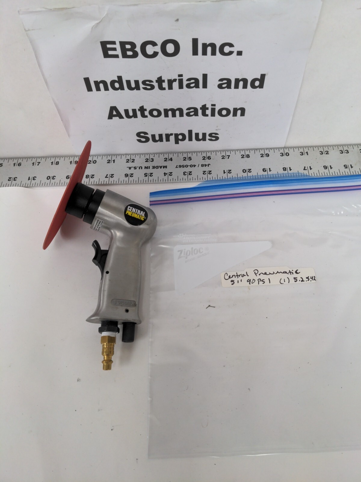 CENTRAL PNEUMATIC 5" HIGH SPEED AIR SANDER 18,000 RPM 90 PSI MAX