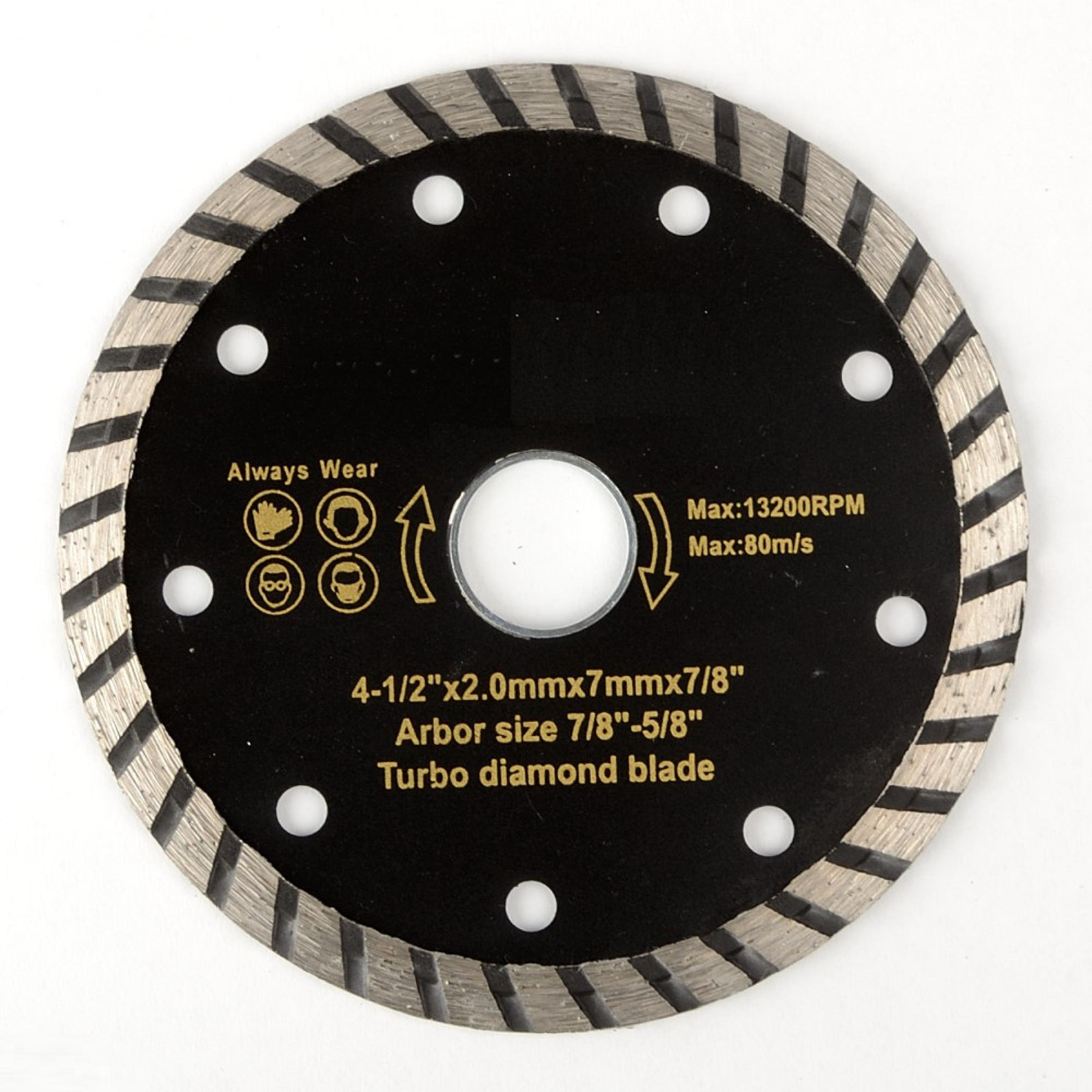 4-1/2" Turbo Diamond Blade Wet & Dry General Tile Concrete Marble Masonr