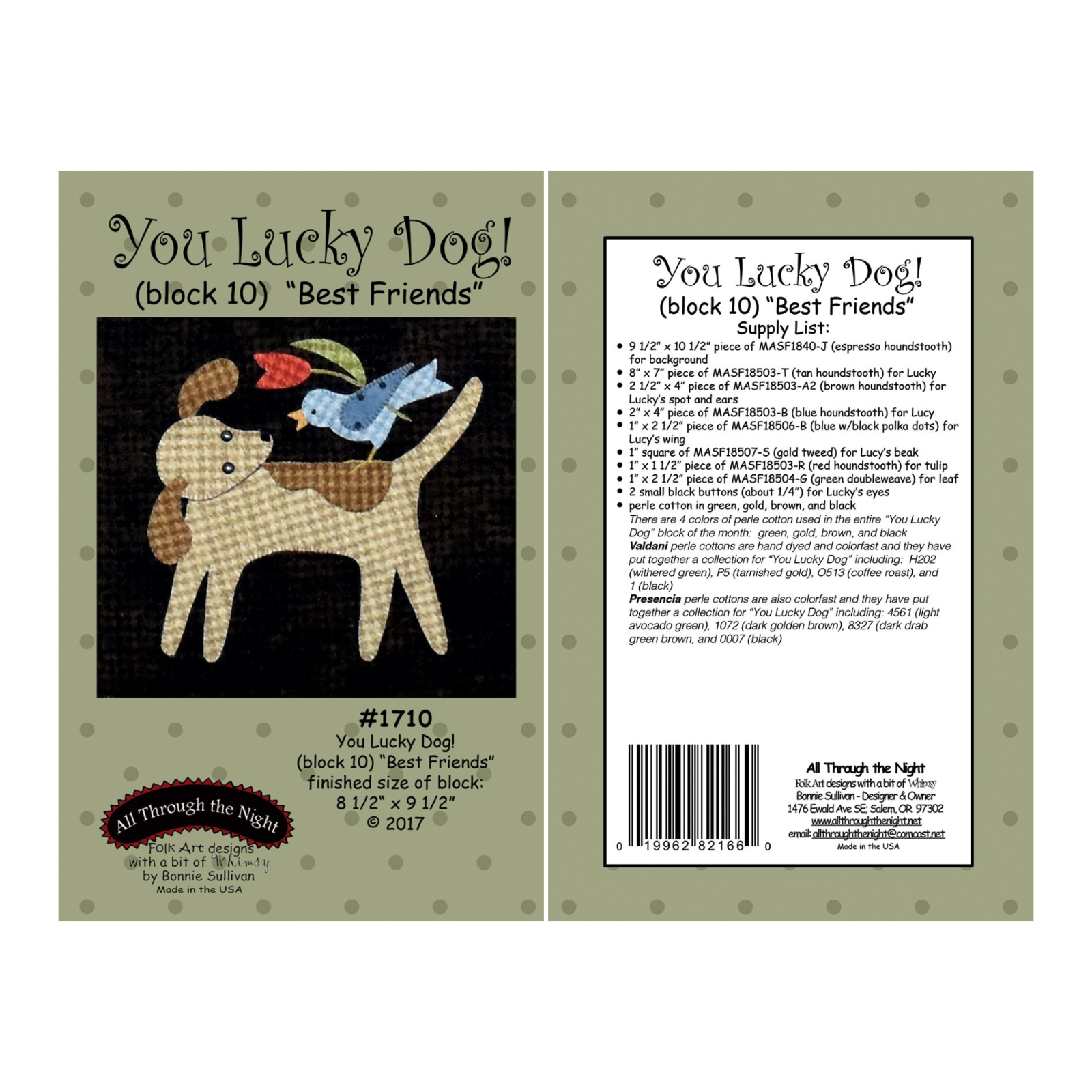 You Lucky Dog! Woolies Applique COMPLETE Quilt Pattern Set of 11 (NOT KIT)