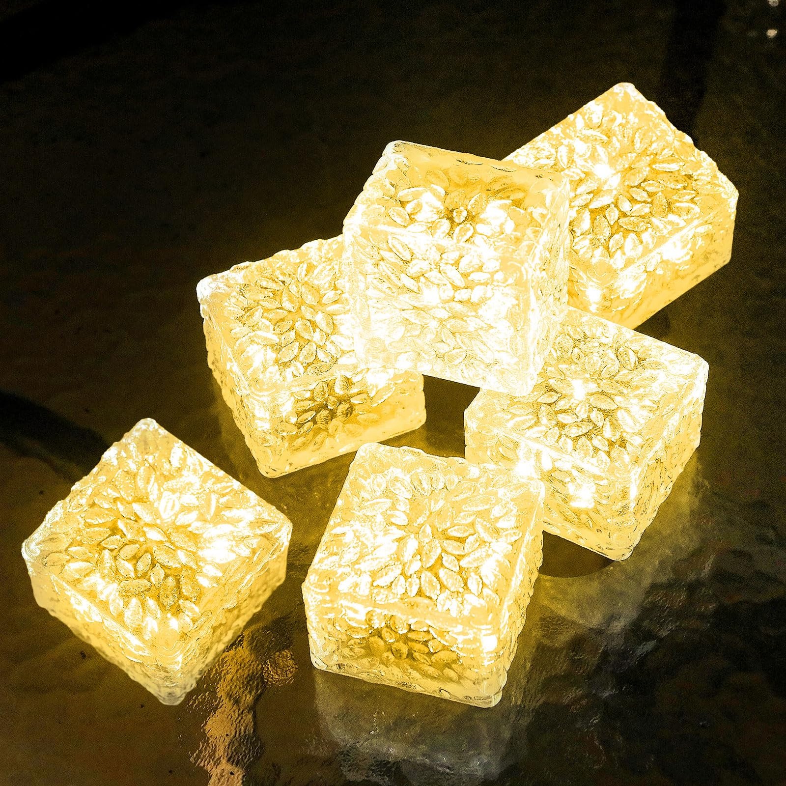 Solar Brick Lights Outdoor Waterproof Patio Brick Lights Garden Decor for Out...