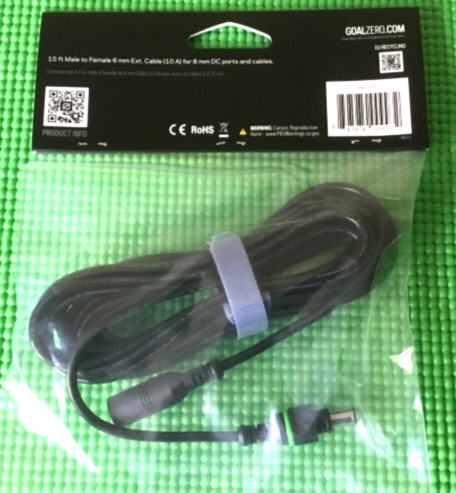 Goal Zero 6mm Extension Cable 15 ft # 98086