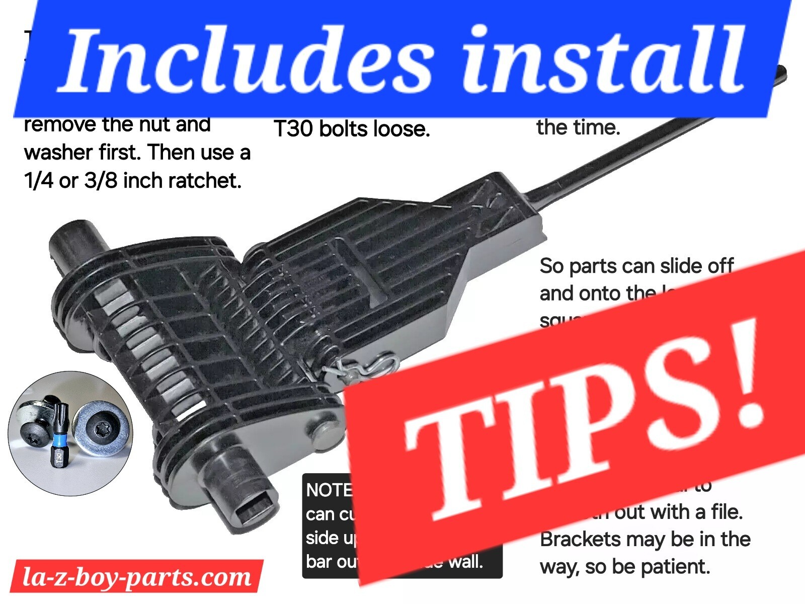 La-Z-Boy KIT PLASTIC Clevis Drive Toggle Mount Lazy Power Electric Recliner Part