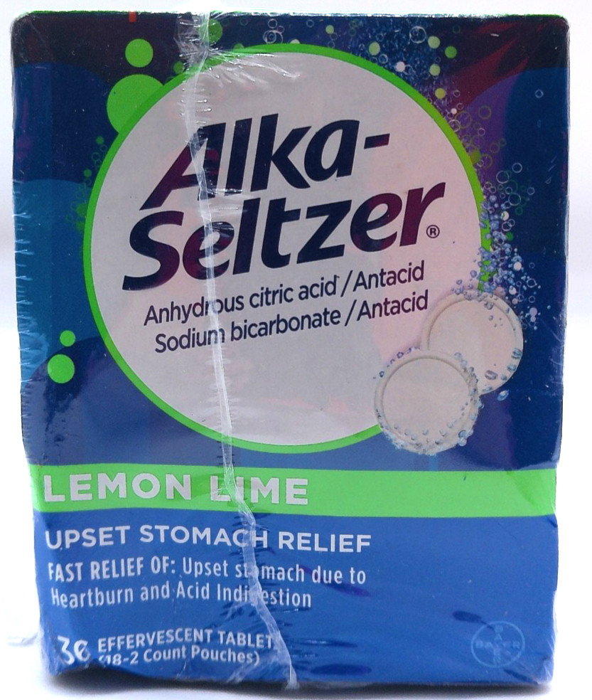 3PK-  Alka Seltzer, 108 Total  Lemon Lime Tablets, Exp. 7/27