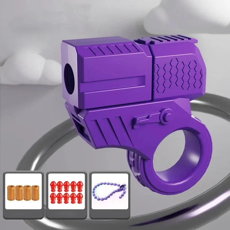 New Mini Gun Shell Ejected Can Launch Decompression EDC Finger Ring Pistol