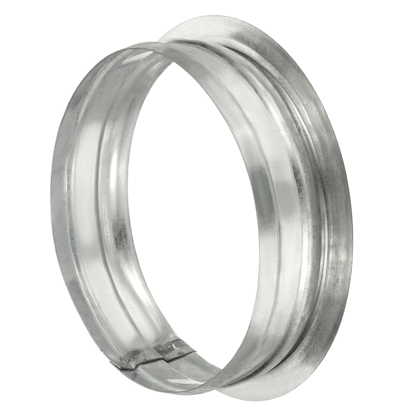 5 Inch Round Galvanized Steel Duct Connector Flange, Silver Tone