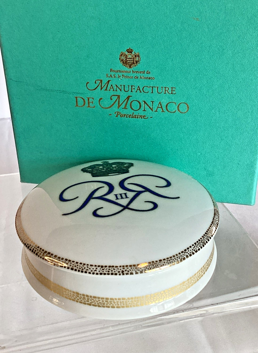 Le Prince De Monaco De Monaco Porcelaine Trinket Box New Original Box