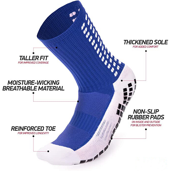 3X Pairs Sport Socks Anti Slip Grip Soccer Football Basketball Sock Premium