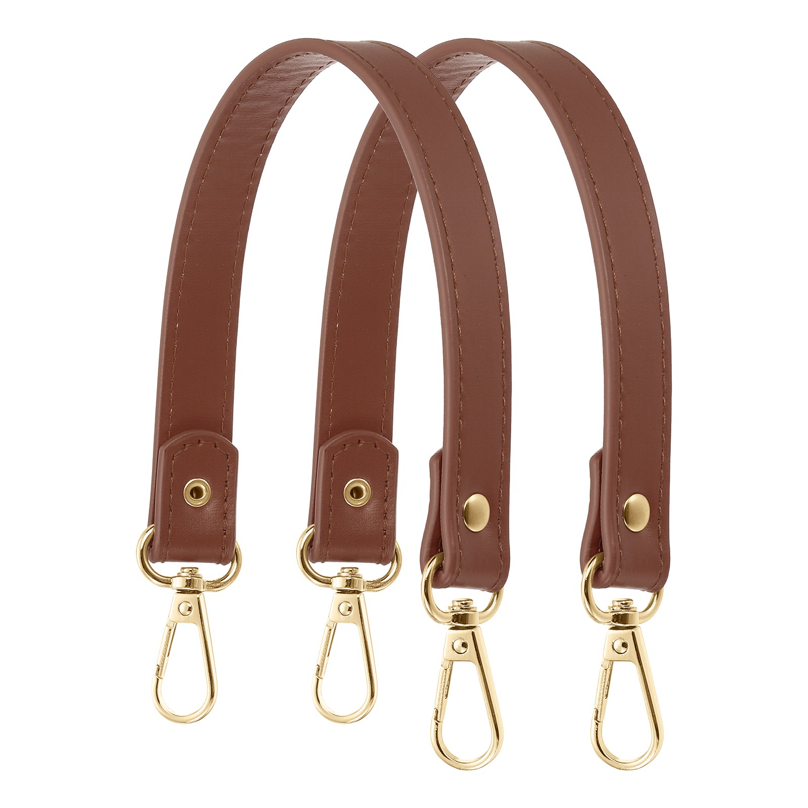 13" Leather Purse Strap Replacement Silver Buckle for Handbag(2 Pack, Brown)