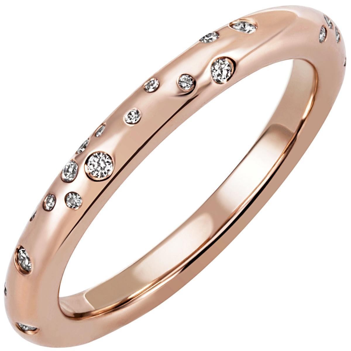 Jobo ladies' ring 585 gold rose gold rose gold 34 diamonds brilliant diamond ring RW