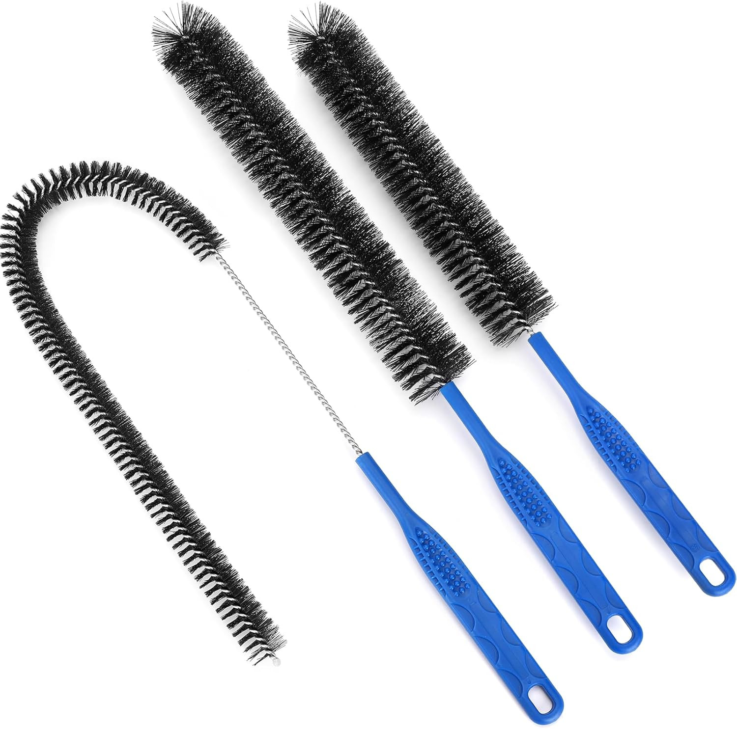 3PCS Drain Brush Set with Refrigerator Coil Cleaning Brush, Multi-Use Drain Clea