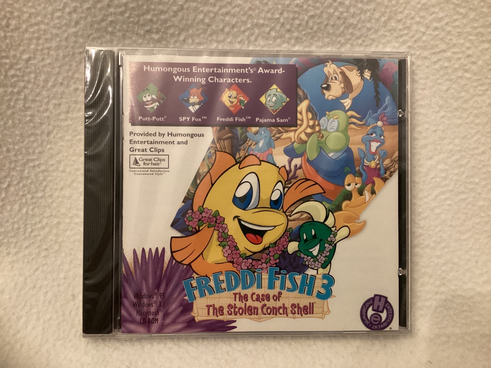 Freddie Fish ~ Case of the Stolen Conch Shell ~ Great Clips ~ CD ROM ~ Sealed