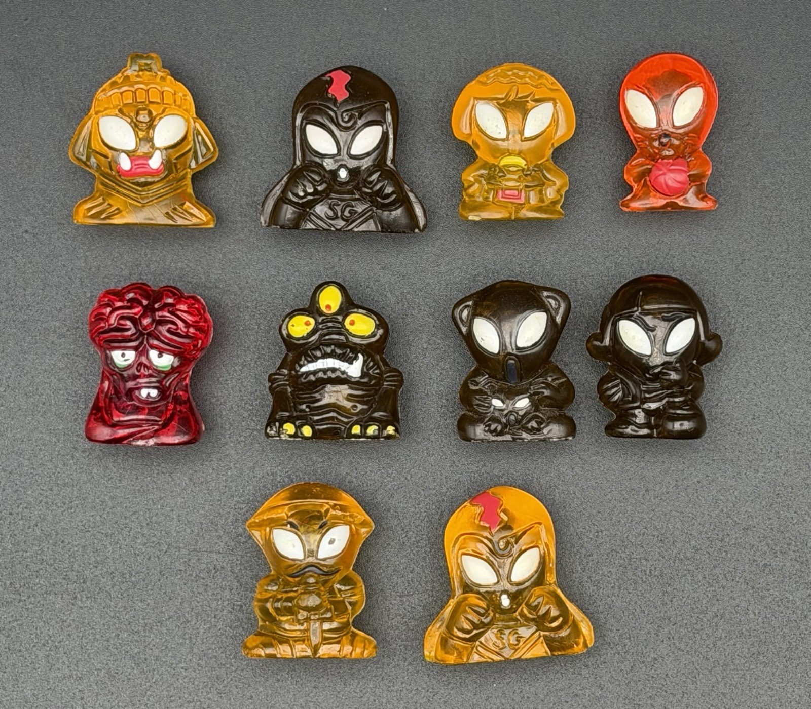 Lot of 10 Hielocos Coca-Cola Aliens Damaged Cracked Chipped Figures