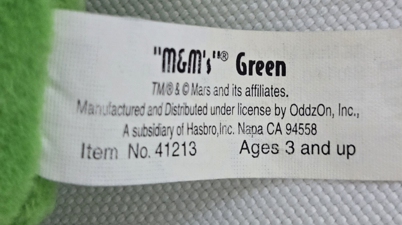 M&M's Green Talking Plush Collectibles, 7", 2003, Barely Audible Sound