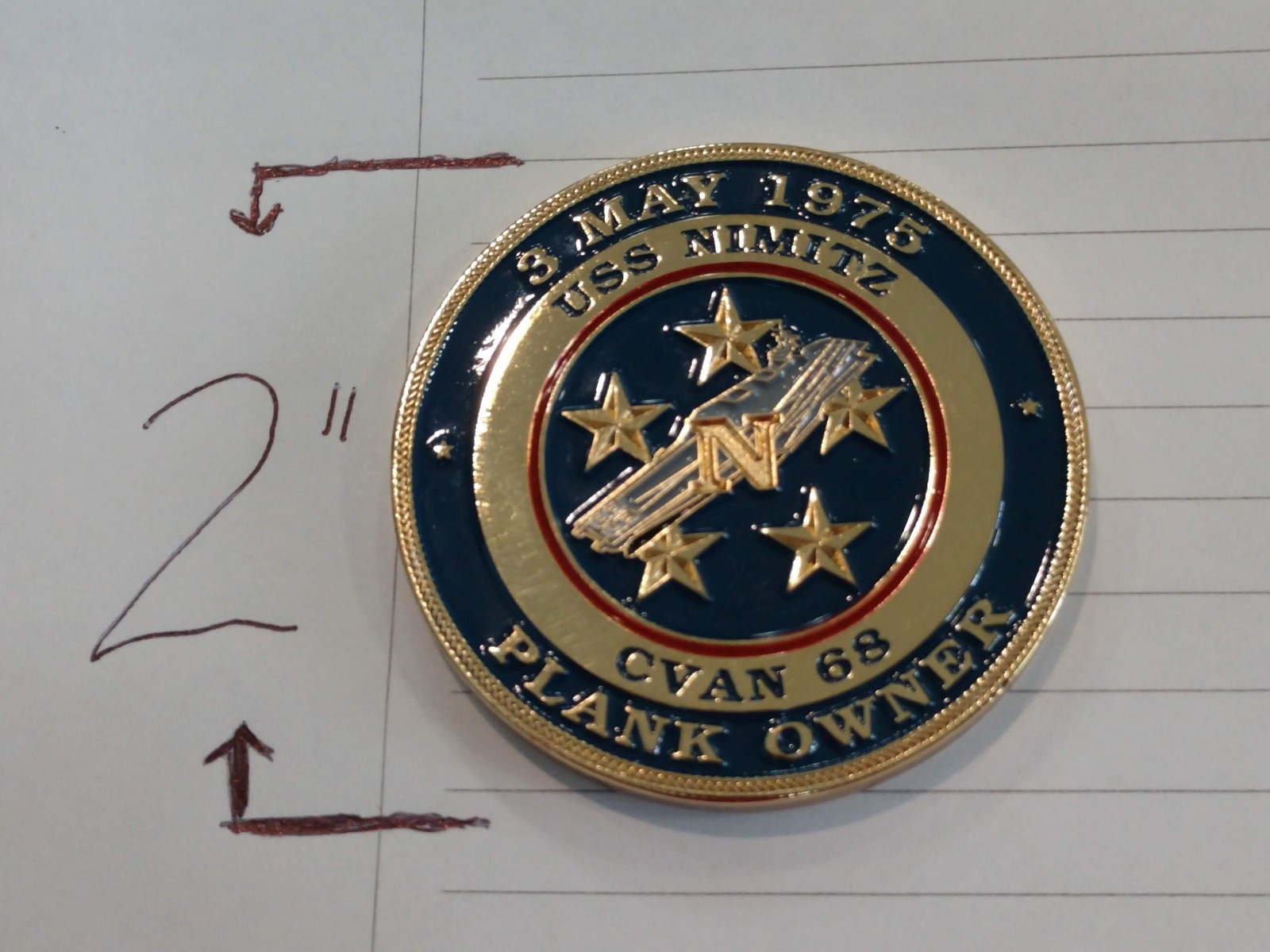 USS Nimitz (CVAN-68) Plank Owner 2" Challenge Coin