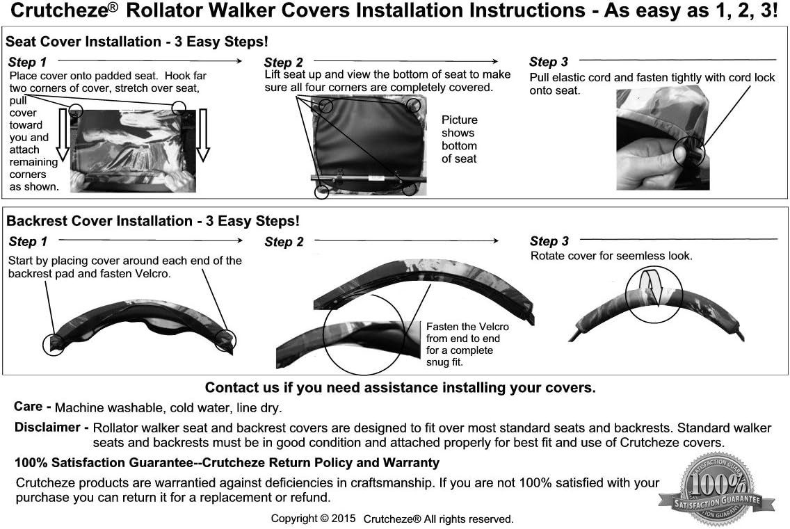 Protective Rollator Seat Cover Set with Peacock Feathers for Comfortable Use