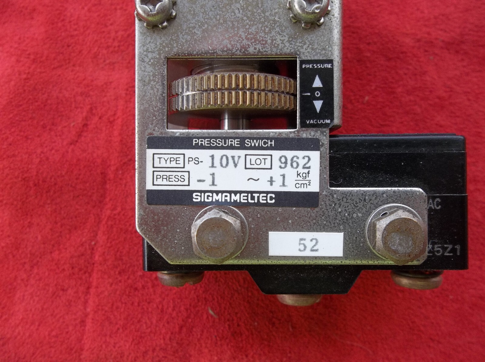 SIGMAMELTEC PS-10V PRESSURE SWITCH 9 21 4c