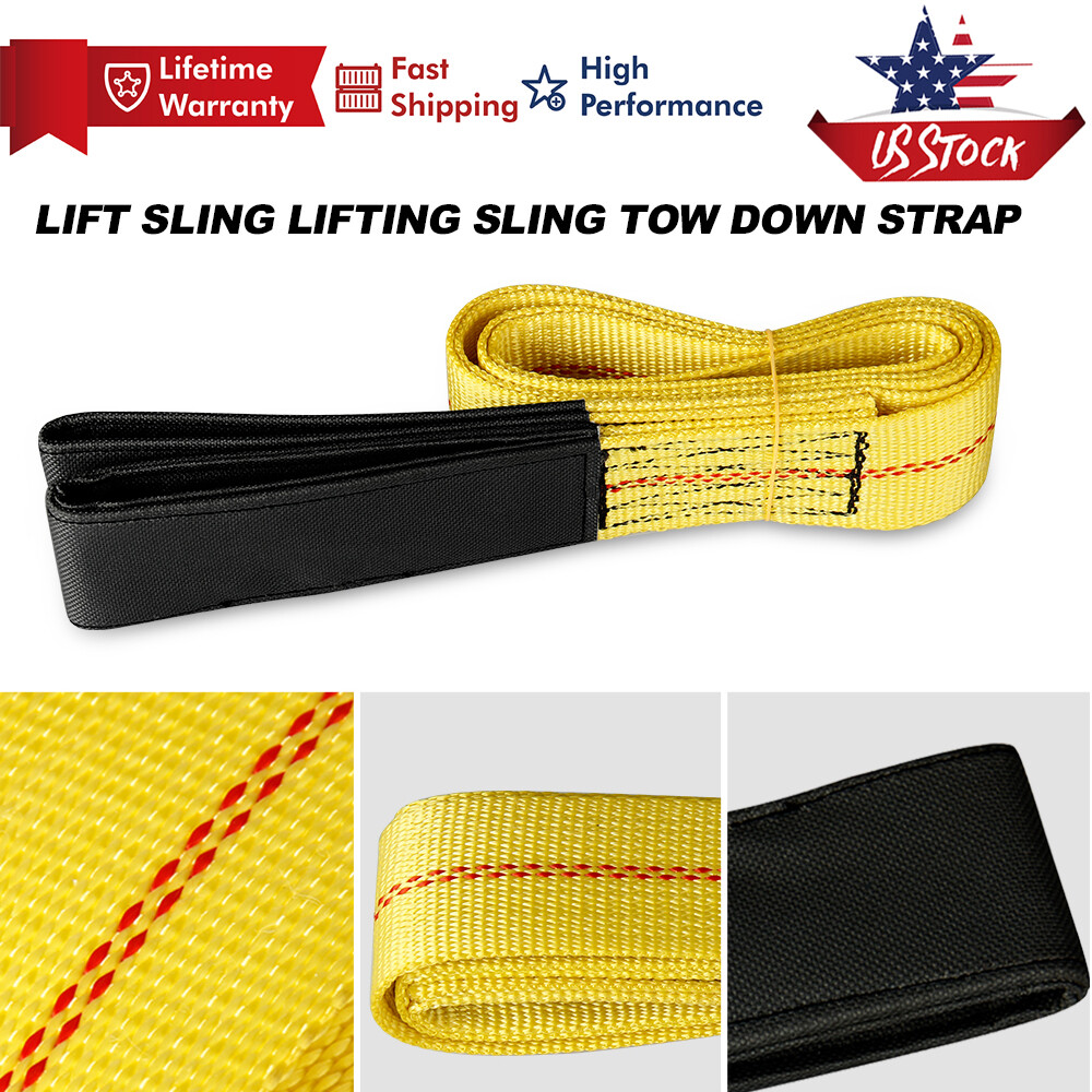 Heavy Duty 6'x2" Nylon Web Sling Lift Tow Strap Sling w/Flat 9000lbs max NEW