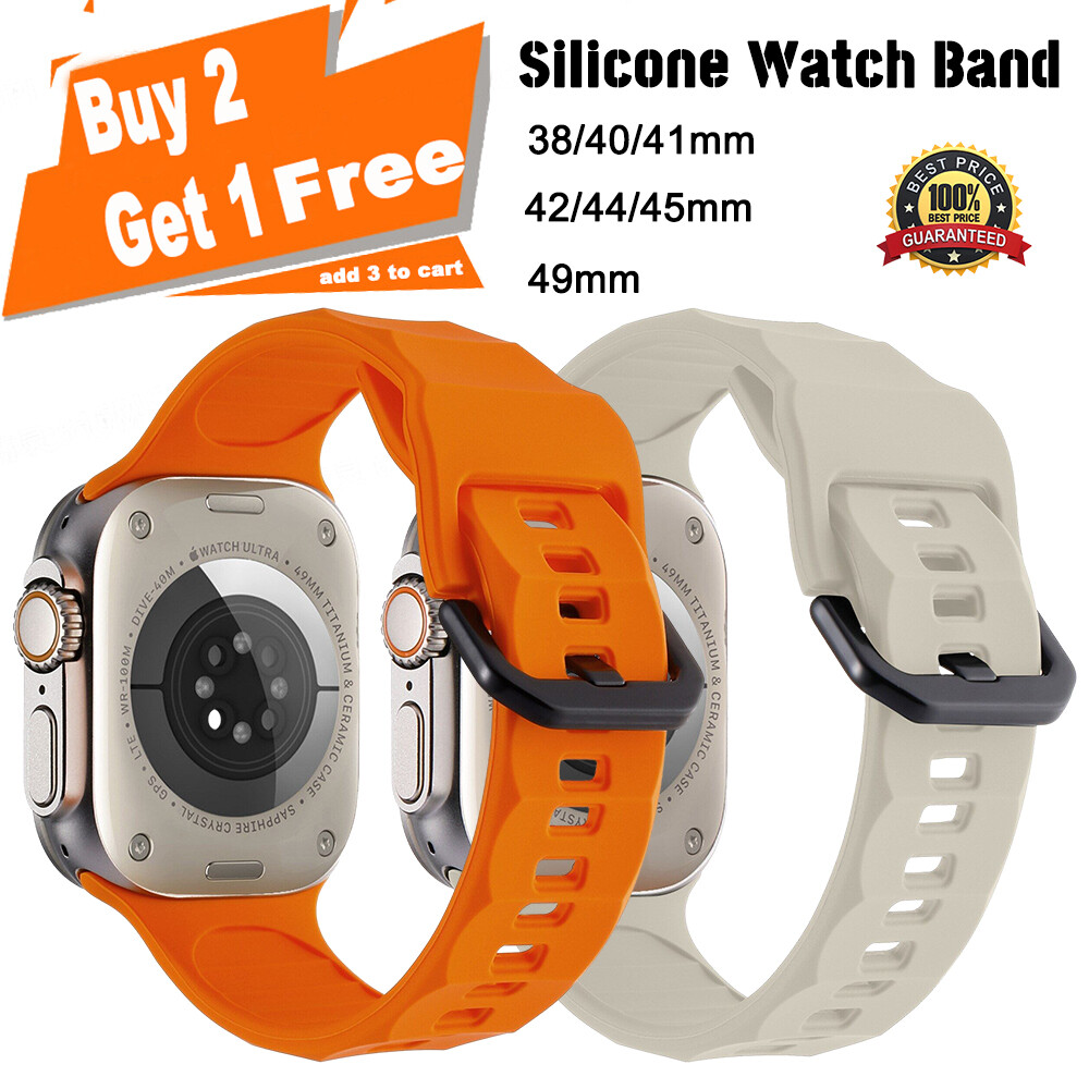 For Apple Watch Bands Ultra Series 1-10 38-49mm Silicone Sport Replacement Strap