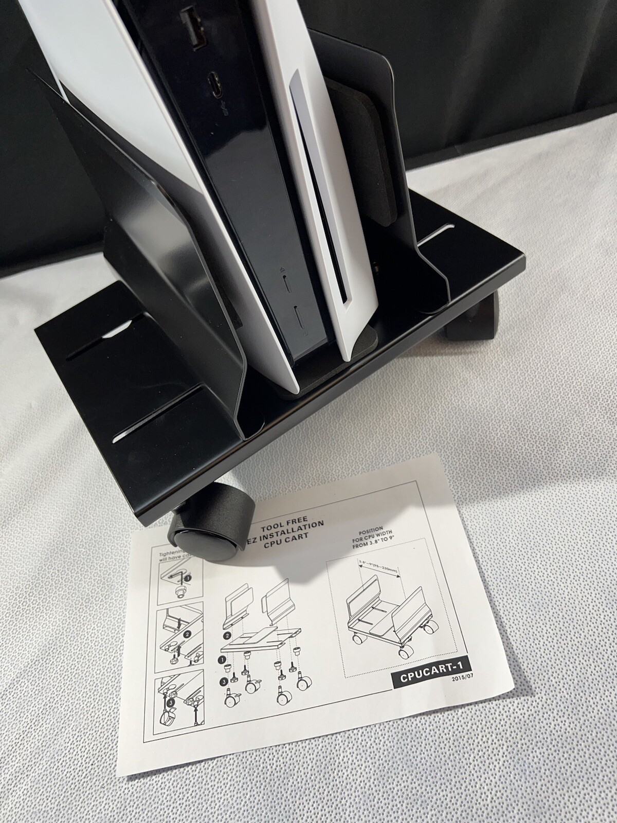 Gaming Console Computer Cart BLACK WITH CASTERS NIB