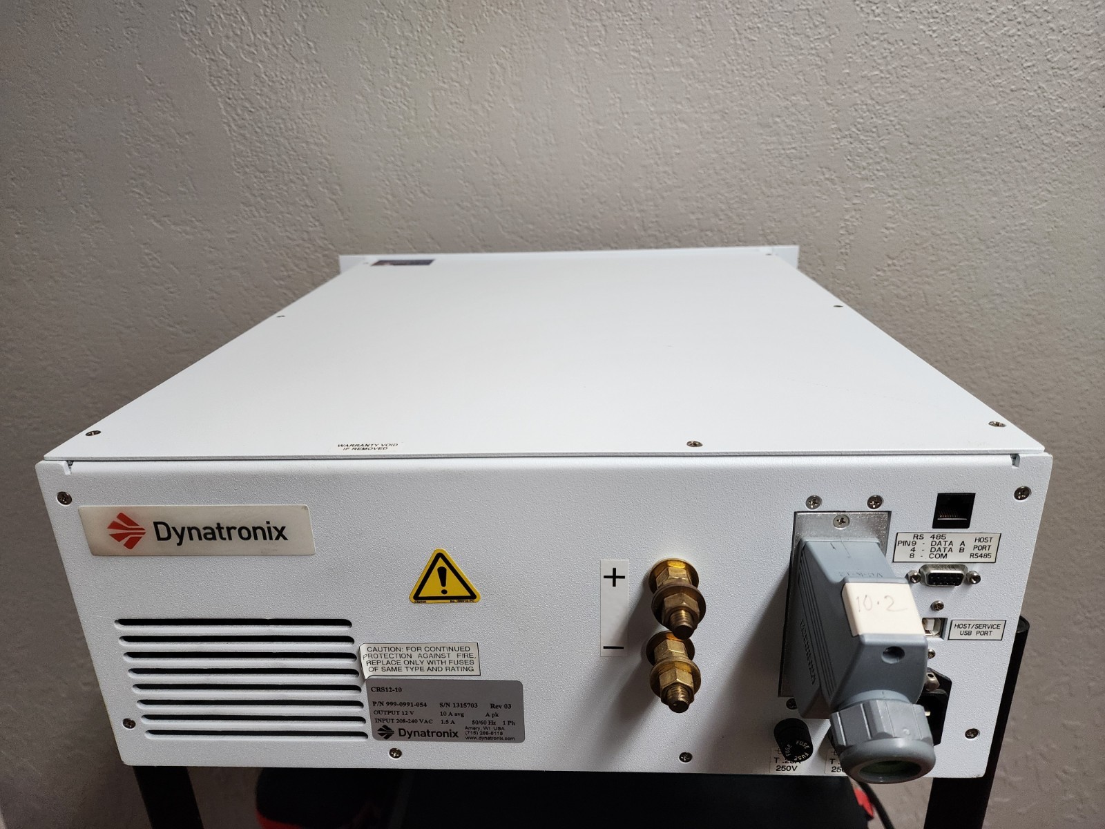 Dynatronix CRS12-10 DC Power Supply, Output 12V 10A